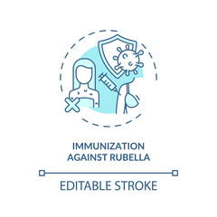 Immunization against rubella concept icon. Hearing loss prevention idea thin line illustration. Fighting against chickenpox, measles. Vector isolated outline RGB color drawing. Editable stroke