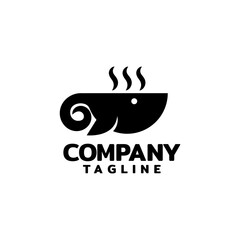 creative combination from cup and sheep head. cafe logo vector template.