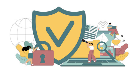 Network security. Protection of computer data. Reliable database. Security and antivirus software