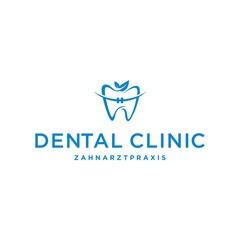 Orthodontic Dental Logo Vector with Tooth Implant Symbol in Minimalist Modern Design for Dentist Clinic and Medical Health Care Corporate Identity Template