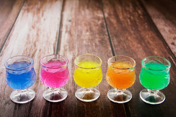 glass transparent glasses with a soft drink