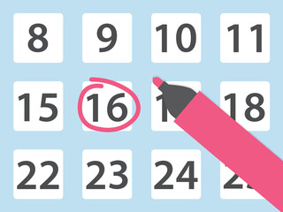 marking a date on the calendar, event reminder notification- vector illustration