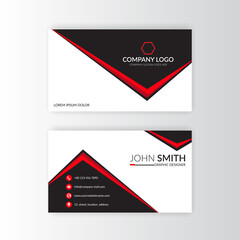 Modern business card template red black colors. vector abstract creative