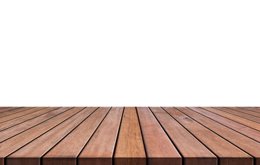 Wood table isolate on white background, wood floor  - Can used for display or montage or mock up your products.