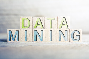 Data Mining Written On Wooden Blocks On A Board