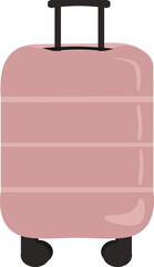 Pink suitcase Vector illustration Isolated on white background Design element