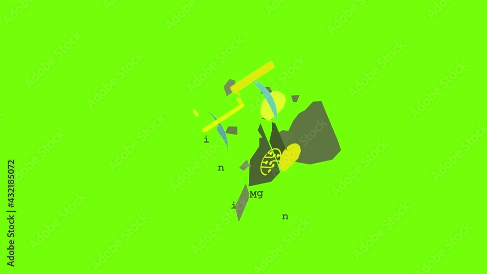 Poster mining icon animation cartoon object on green screen background