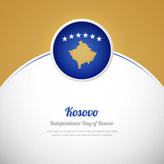 Kosovo happy independence day with creative colorful country flag background