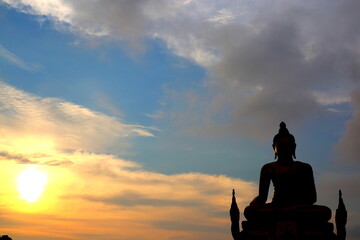 buddha at sunset