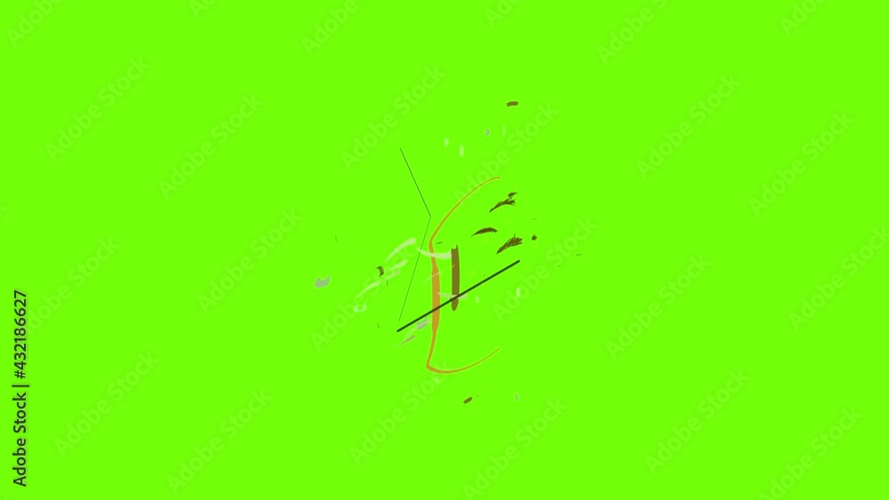 Poster bow and arrow icon animation cartoon object on green screen background