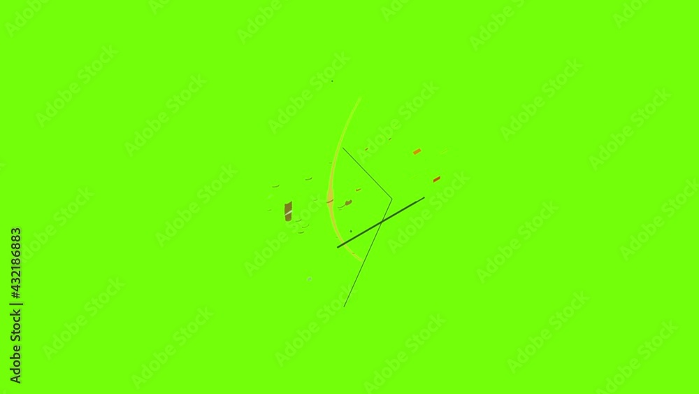 Poster accuracy bow icon animation cartoon object on green screen background