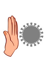 hand stopping the entry of a virus