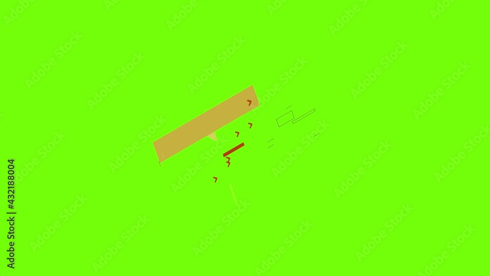 Poster long box icon animation cartoon object on green screen background