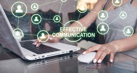 Woman using computer. Effective Communication