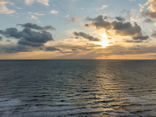 Dramatic sunset over the Irish Sea United Kingdom