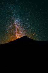 Sharp and colorful milky way above high tatras