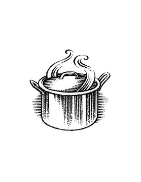 cooking pot with steam