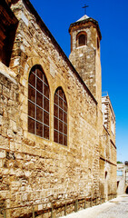 walls of the Franciscan monastery on Via Dolorosa in the old city of Jerusalem