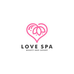 Love spa and beauty logo design template vector illustration