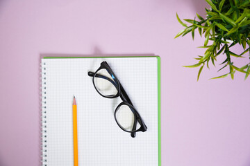 Office supplies in the pinc color workspace