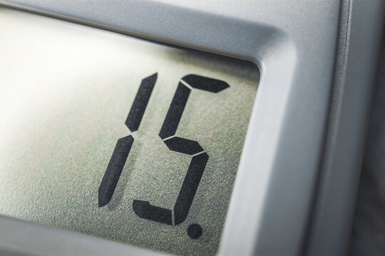 Number 15 On The Display Of A Solar Calculator