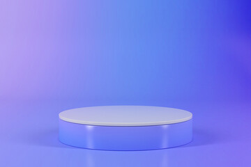 Blue podium scene 3d rendering