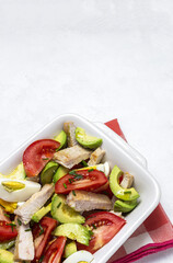 Healthy Egg, Chicken, Avocado and Tomato Salad