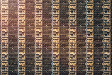 architecture pattern, berlin facade with construction site scaffolding