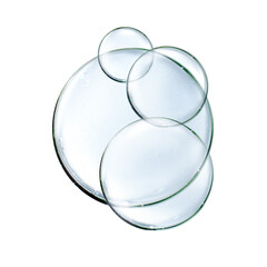 Clear water bubbles floats isolated on white