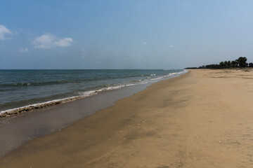 Fototapeta na wymiar Pillayarkuppam Big Beach of Pondicherry