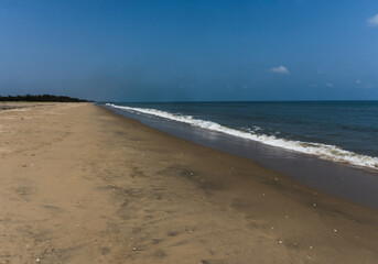 Fototapeta na wymiar Pillayarkuppam Big Beach of Pondicherry