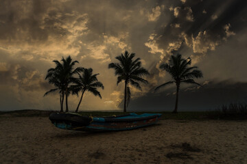 Obraz na płótnie Canvas Pillayarkuppam Big Beach of Pondicherry