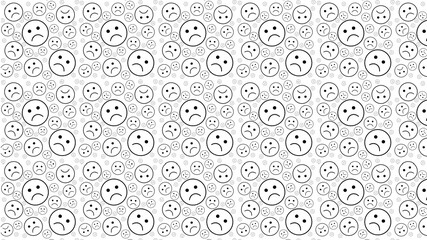 seamless pattern sad faces