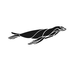 Seal animal creative silhouette vector illustration eps10