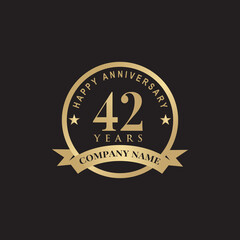 42th year anniversary logo design template