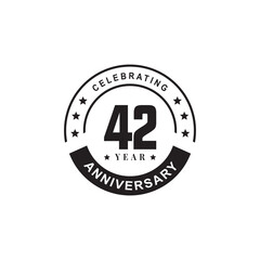 42th year anniversary logo design template