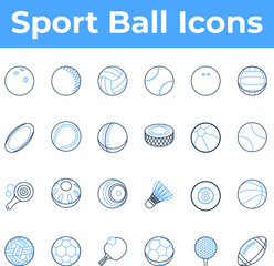 Sport ball game play icon set