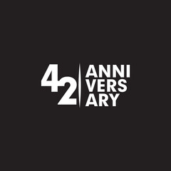42th year anniversary logo design template