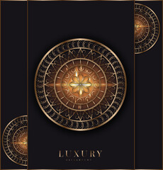 Luxury-Mandala-Background,-Eid-Mubarak-Invitation card.