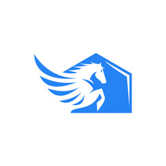 Fototapeta premium Logo horse home vector 