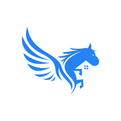 Logo horse home vector 