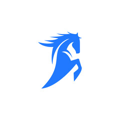 logo horse blue vector