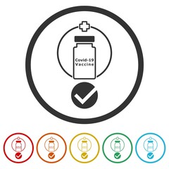 Covid-19 vaccinated  icon color set