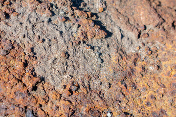Full frame close-up of stone from iron ore