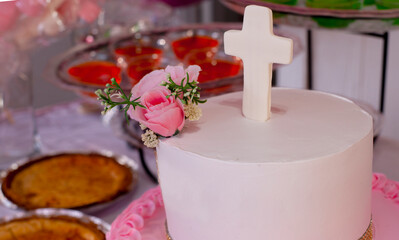 Delicious cake for baptism