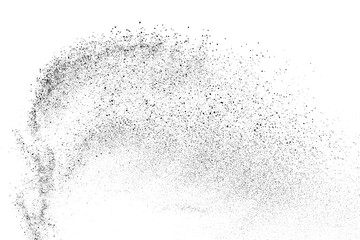 Distressed black texture. Dark grainy texture on white background. Dust overlay textured. Grain noise particles. Rusted white effect. Grunge design elements. Vector illustration, EPS 10.