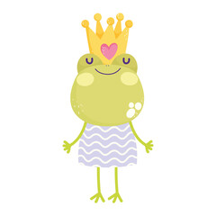 cute frog with crown