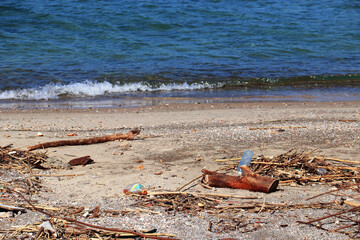 Fototapeta na wymiar environmental pollution plastic trash waste rubbish