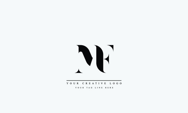 Letter Logo Design with Creative Modern Trendy Typography  MF FM M F