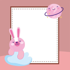 cute rabbit empty banner